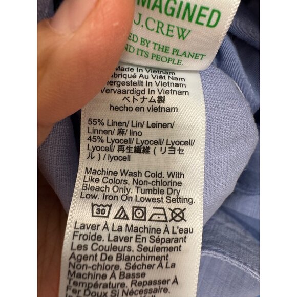 J.Crew relaxed barrel leg pants linen 90s money hazy hydrangea sz 0 - Picture 8 of 8